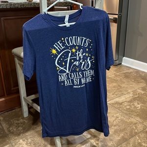 Size large, bella canvas navy T-shirt